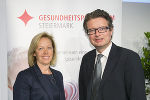 v.l.n.r. Obfrau der Steiermärkischen Gebietskrankenkasse Verena Nussbaum und Gesundheitslandesrat Christopher Drexler © Gesundheitsfonds Steiermark/ Loske v.l.n.r. Obfrau der Steiermärkischen Gebietskrankenkasse Verena Nussbaum und Gesundheitslandesrat Christopher Drexler © Gesundheitsfonds Steiermark/ Loske